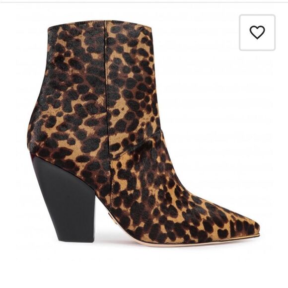 Tory Burch Lila genuine calf hair pointed toe leopard print bootie size 6,5 new - Picture 5 of 16